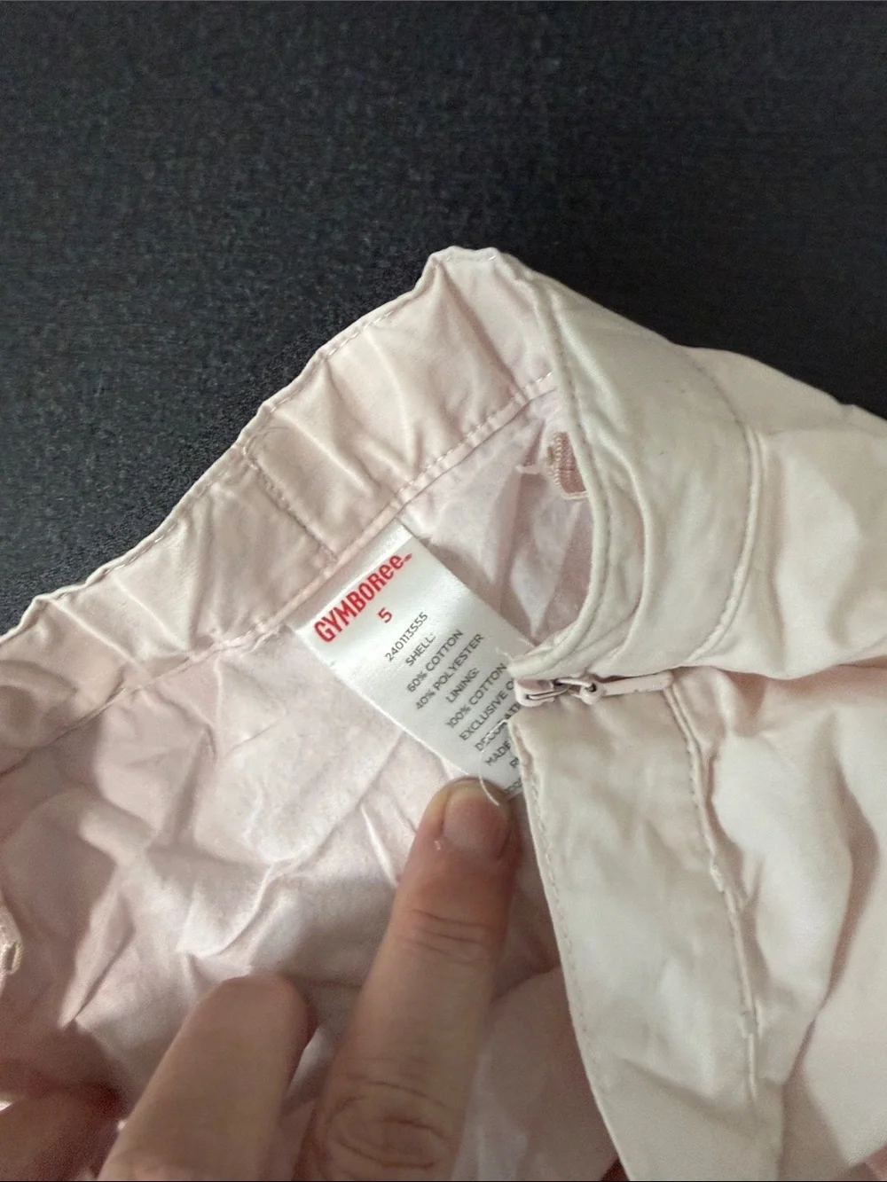 Gymboree Pale Pink Skirt with Green Ribbon and Pink Flower Appliqué